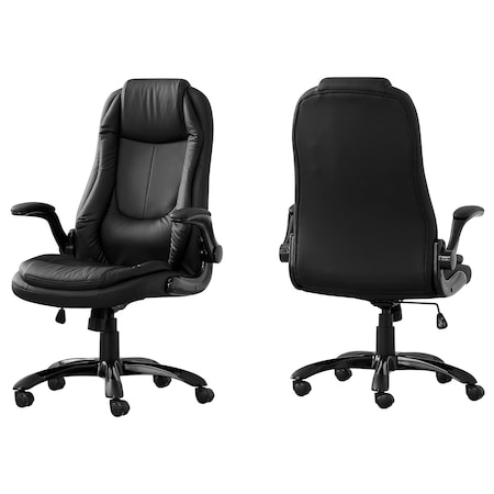 Monarch Specialties Office Chair, Adjustable Height, Swivel, Ergonomic, Armrests, Computer Desk, Work, Metal, Black I 7277